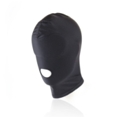 Черный текстильный шлем с прорезью для рта - 0