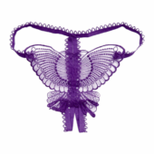 Сексуальные фиолетовые трусики-стринги - Бабочка - 0