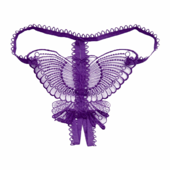 Сексуальные фиолетовые трусики-стринги - Бабочка