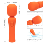 Оранжевый вибромассажер Stella Liquid Silicone Mini Massager - 14,5 см. - 4