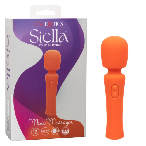 Оранжевый вибромассажер Stella Liquid Silicone Mini Massager - 14,5 см. - 1