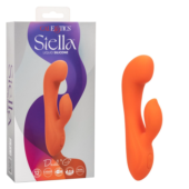 Оранжевый вибромассажер Stella Liquid Silicone Dual “G” - 17,75 см. - 1