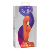 Оранжевый вибромассажер Stella Liquid Silicone Dual “G” - 17,75 см. - 2