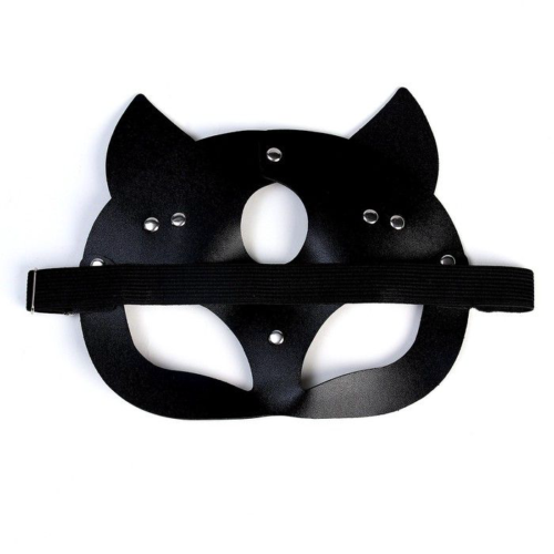 Оригинальная черная маска «Кошка» с ушками - 2