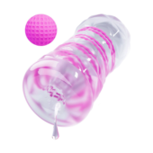 Прозрачный эластичный мастурбатор с лиловым шариком - 4