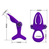 Фиолетовое эрекционное кольцо с 10 режимами вибрации и подхватом мошонки - 5
