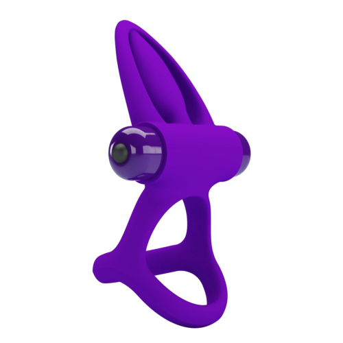 Фиолетовое эрекционное кольцо с 10 режимами вибрации и подхватом мошонки - 2