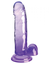 Фиолетовый фаллоимитатор с мошонкой на присоске 7’’ Cock with Balls - 20,3 см. - 0