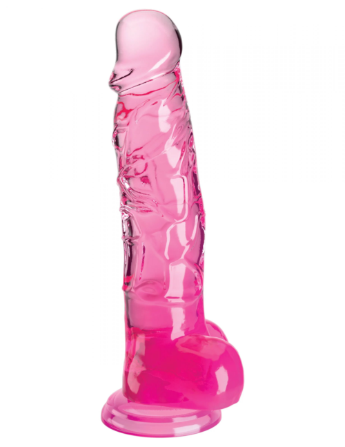 Розовый фаллоимитатор с мошонкой на присоске 8’’ Cock with Balls - 22,2 см. - 0