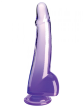 Фиолетовый фаллоимитатор с мошонкой на присоске 10’’ Cock with Balls - 27,9 см. - 0