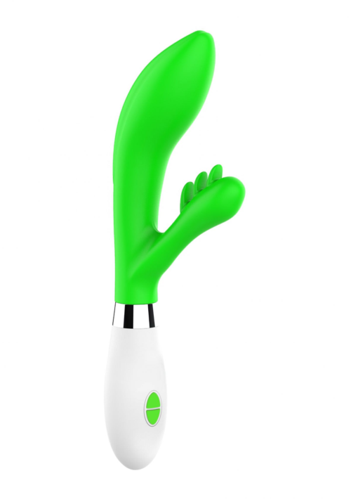 Зеленый вибратор-кролик Agave - 23 см. - 0