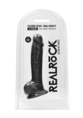 Черный фаллоимитатор Realistic Cock With Scrotum - 22,8 см. - 1