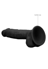 Черный фаллоимитатор Realistic Cock With Scrotum - 22,8 см. - 6