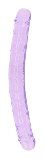 Двусторонний фиолетовый фаллоимитатор - 34 см. - 0