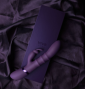 Фиолетовый вибромассажер-кролик с 3 стимулирующими кольцами Sora - 24,2 см. - 5
