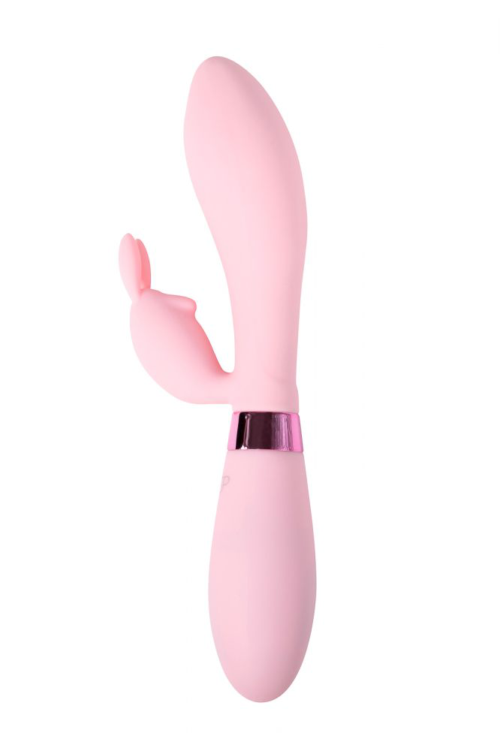 Нежно-розовый вибратор-кролик с независимыми моторчиками Indeep Theona - 21,5 см. - 2