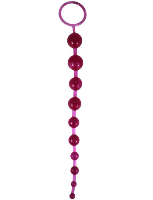 Ярко-розовая анальная цепочка Beads of Pleasure - 30 см. - 0
