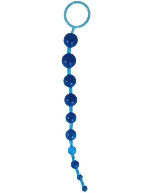 Голубая анальная цепочка Beads of Pleasure - 30 см. - 0