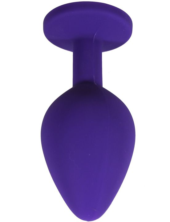 Фиолетовая анальная пробка с радужным кристаллом - 8 см. - 1