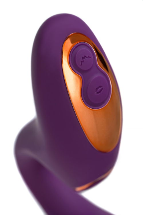 Фиолетовый вибромассажер с клиторальной стимуляцией Megam - 10