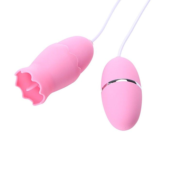 Розовые, работающие от USB виброяйца - классическое и с подвижным язычком - 2