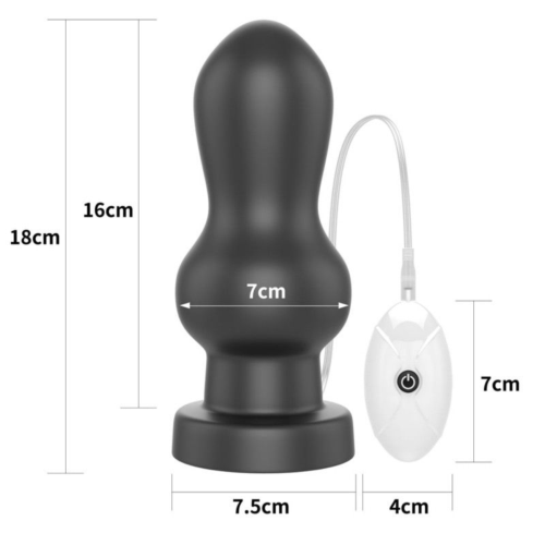 Черная анальная вибровтулка 7 King Sized Vibrating Anal Rammer - 18 см. - 1
