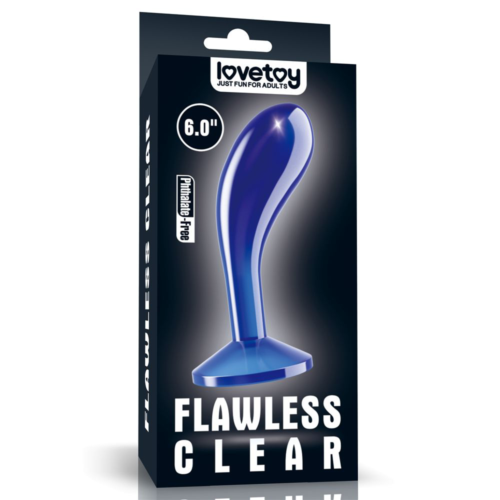 Синяя анальная втулка Flawless Clear Prostate Plug 6.0 - 15 см. - 1