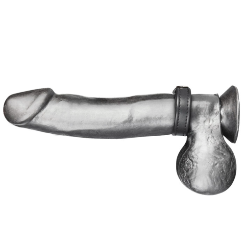Кольцо на пенис из искусственной кожи на клепках SNAP COCK RING - 2