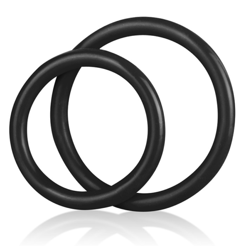 Набор из двух черных силиконовых колец разного диаметра SILICONE COCK RING SET - 1