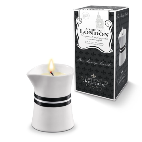 Массажное масло в виде малой свечи Petits Joujoux London с ароматом ревеня, амбры и чёрной смородины - 0