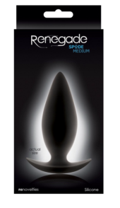 Чёрная анальная пробка для ношения Renegade Spades Medium - 10,1 см. - 1
