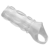 Насадка на пенис с кольцом для мошонки Clear Sensations Enhancer Sex Sleeve - 11,5 см. - 1