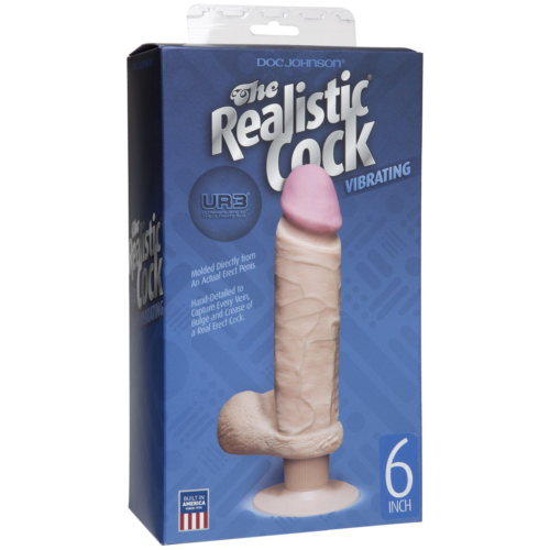 Вибромассажер-реалистик на присоске The Realistic Cock ULTRASKYN Vibrating 6”- 21,6 см. - 1