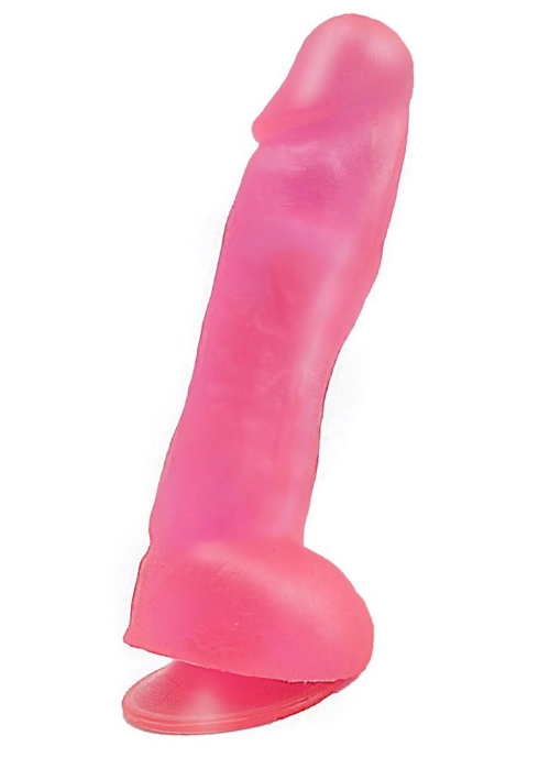 Большой розовый фаллоимитатор на присоске - 20,5 см. - 0
