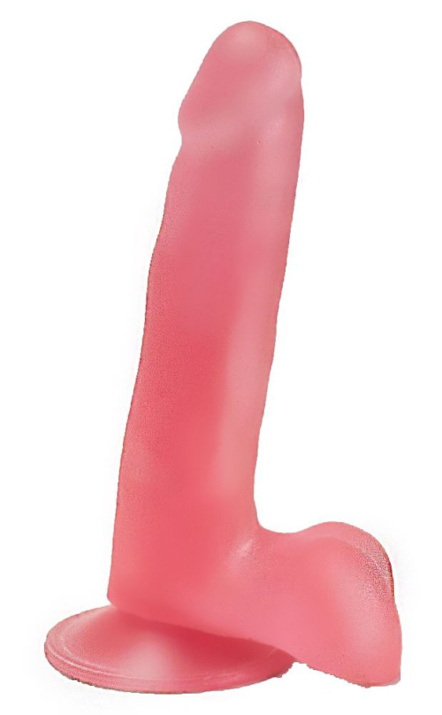 Нежно-розовый фаллоимитатор с мошонкой на присоске - 16,5 см. - 0