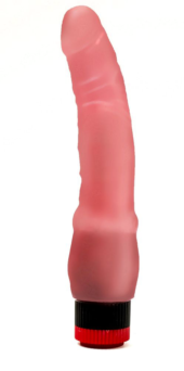 Розовый гелевый вибромассажёр - 19,3 см. - 0