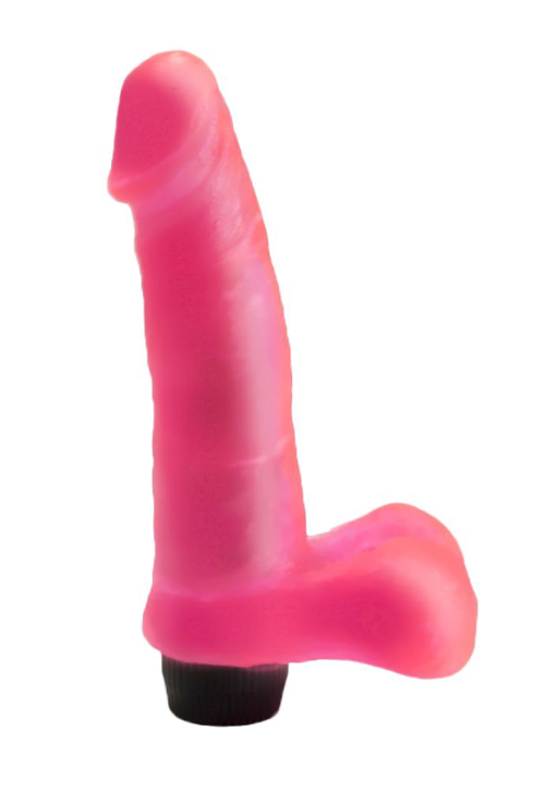 Розовый вибратор в форме розового фаллоса - 16,5 см. - 0