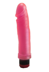 Розовый гелевый виброфаллос без мошонки - 20,5 см. - 0