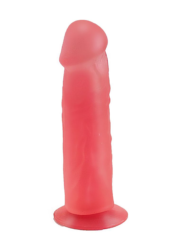 Розовый фаллоимитатор с подошвой-присоской - 18,5 см. - 0