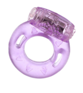 Фиолетовое эрекционное кольцо с виброэлементом в верхней части - 0