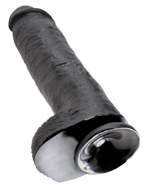 Черный фалоимитатор-гигант на присоске - 28 см. - 0