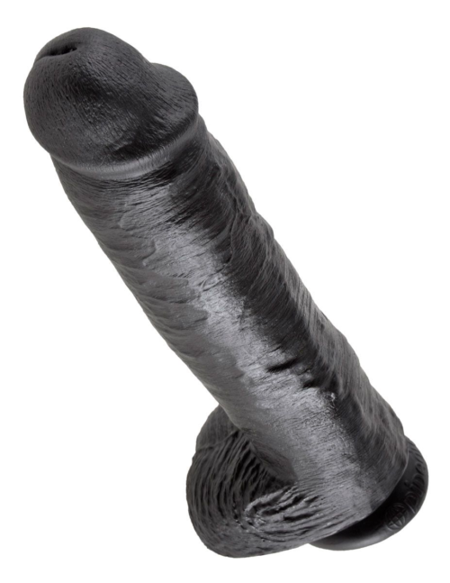 Черный фалоимитатор-гигант на присоске - 28 см. - 2