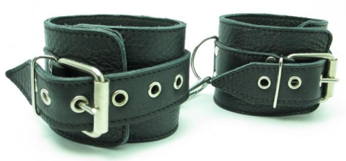 Кожаные наручники с пряжкой - 0