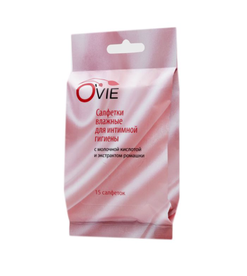 Влажные салфетки с молочной кислотой Ovie для интимной гигиены - 15 шт. - 0