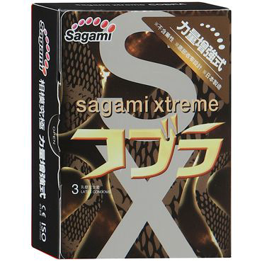Суженные к основанию презервативы Sagami Xtreme COBRA - 3 шт. - 0