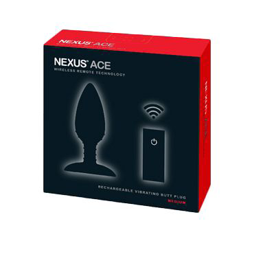 Чёрная вибровтулка NEXUS ACE MEDIUM с дистанционным управлением - 12 см. - 2