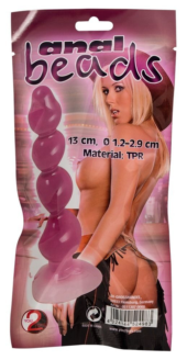 Фиолетовый анальный стимулятор-ёлочка Anal Beads - 13 см. - 2