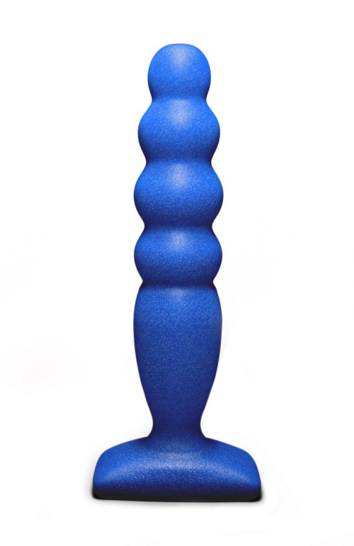Синий анальный стимулятор Large Bubble Plug - 14,5 см. - 0