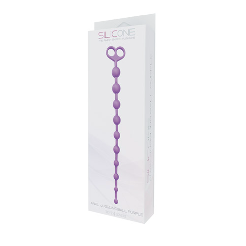 Фиолетовая анальная цепочка с 10 звеньями ANAL JUGGLING BALL SILICONE - 33,6 см. - 1