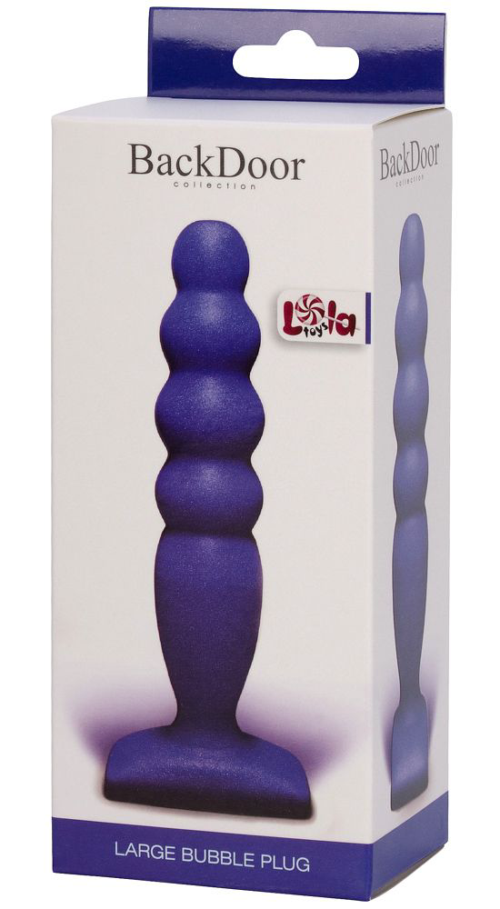 Фиолетовый анальный стимулятор Large Bubble Plug - 14,5 см. - 1